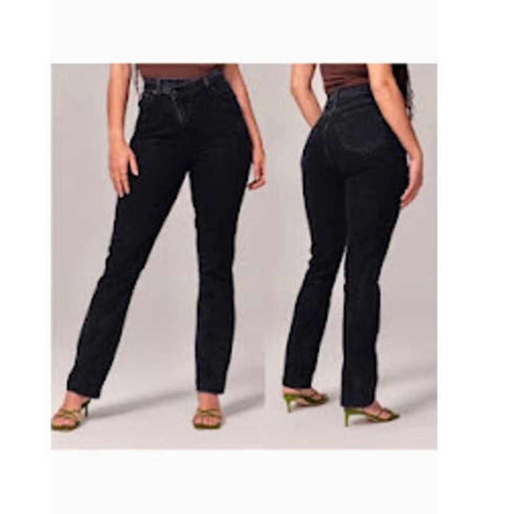 Abercrombie & Fitch Black The 90s slim straight ultra high rise jeans size 26